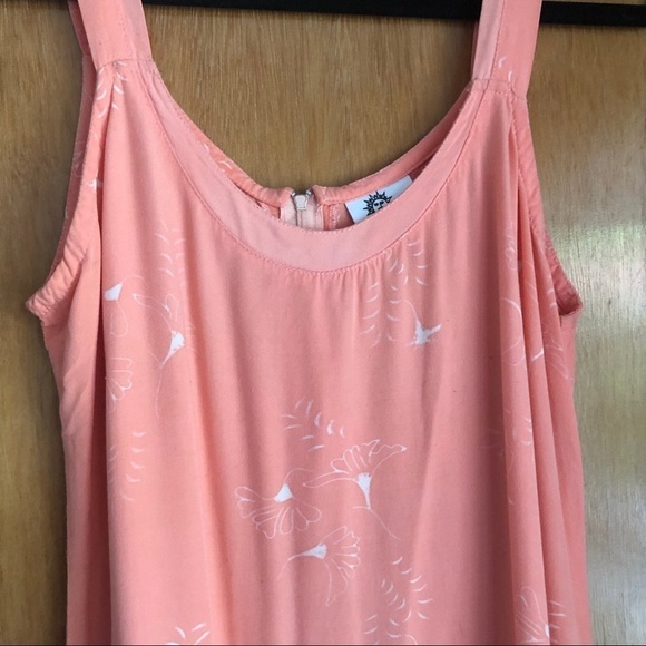 Vintage 90’s Peach Sundress with White Floral Print Sz Med - Picture 6 of 13